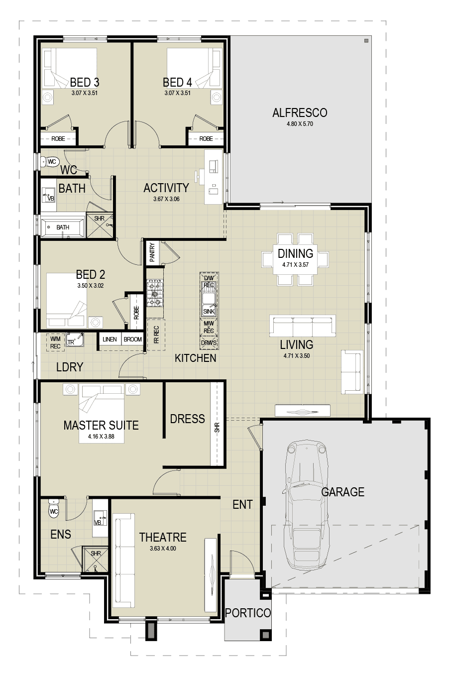 Mandurah H&L Package – The Otis floor plan