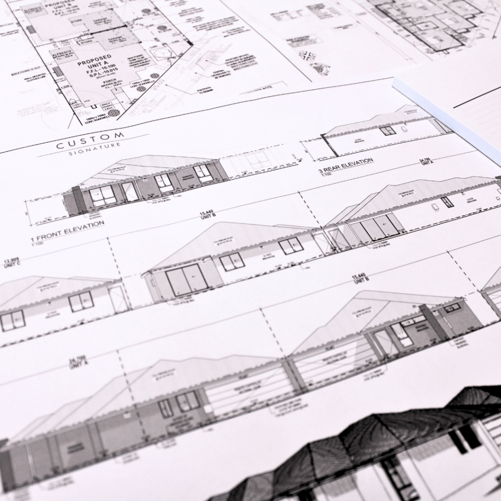 Two rear lot dwellings on a triplex site in Bedford